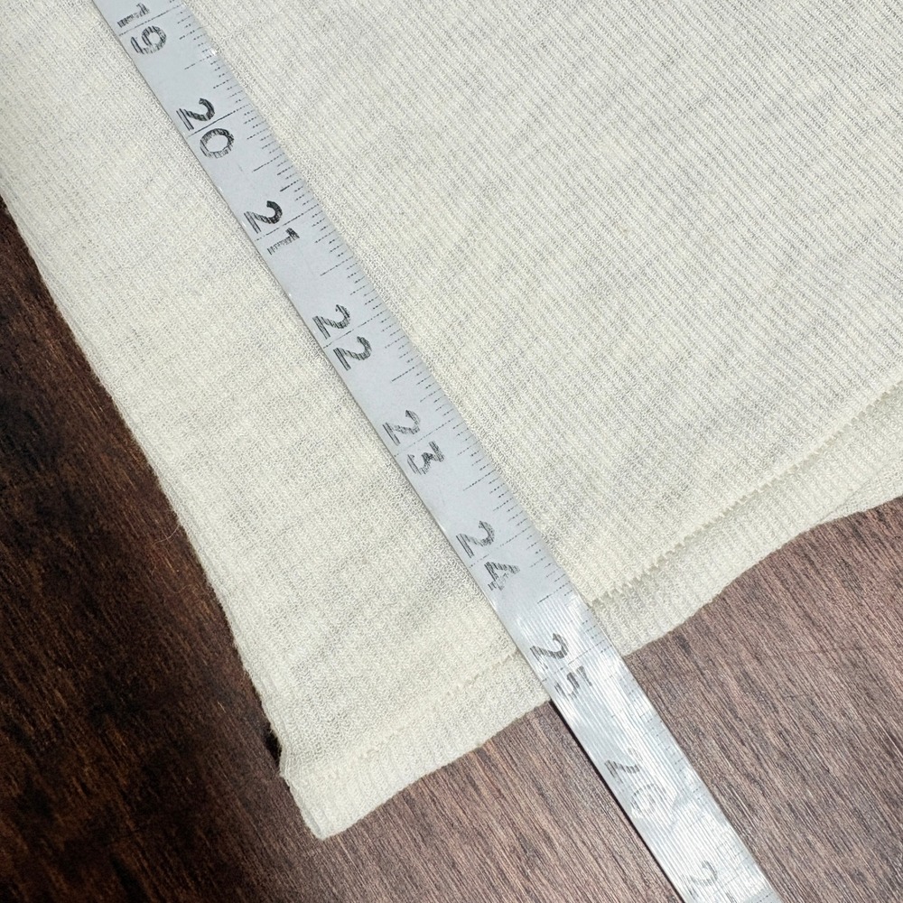 Intimately Free Sheer Ivory Thermal Top Large Ruched Sleeve Lightweight Layering - Picture 8 of 9